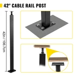 Vevor Cable Railing Post, 42" X Steel Level Deck Without. Fixed Price $49.52.