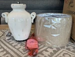 Signature Design By Ashley Emelda Ceramic Table Lamp In Cream. Fixed Price $59.94.