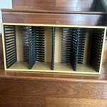 Wood Rack Holder Shelf Storage Cabinet Organizer 60 Jewel Case Cds Pop Out. Fixed Price $59.99.