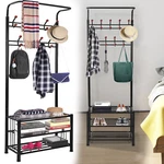 Industrial Hall Tree Shoe Bench Entryway Coat Rack Home Storage Shelf. Fixed Price $54.09.