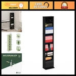 Tall Narrow Dvd/cd Storage Rack, 9 Adjustable Shelves, Media Organizer For Home. Fixed Price $65.99.