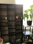 Atlantic 40"X71" Oskar Adjustable Wood Media Storage Shelf Bookcase (504 Dvds,). Fixed Price $94.00.