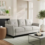 Lifestyle Solutions Harvard Stationary Sofa In Beige Fabric Upholstery. Fixed Price $465.47.