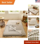 Floor Mattress Cover Gingham Checkered Futon Guest Bed Japan Taupe Full. Fixed Price $55.02.