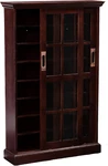 Espresso Media Cabinet With Sliding Doors - Stylish Home Office & Living Room. Fixed Price $402.99.