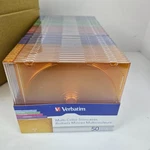 Sealed Lot Of 50 Empty Verbatim Multi-color Slimcases. Fixed Price $19.99.
