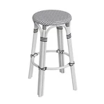 Butler Specialty Company Tobias Round Rattan 30" Bar Stool - White And Black Dot. Fixed Price $142.36.