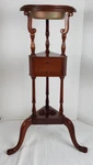 English Mahogany Shaving Stand/planter With Copper Bowl 32" Tall. Fixed Price $599.95.