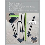 Set Of 4 Hairpin Table Legs 16 Inch Black Metal Mid Century Modern Diy Furniture. Fixed Price $25.00.