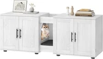 2-DOOR Furniture Litter Box Cabinet, Antique White, Hidden Enclosed Design. Fixed Price $116.24.