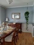Thomasville Dining Room Set, Marbled Top Sideboard, Excellent Cond, $4000 Value. Fixed Price $1300.00.