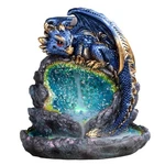 5.5" Blue Dragon Guarding Faux Crystal Cave Backflow Incense Burner With Li.... Fixed Price $31.57.
