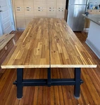 Ikea Skogsta Dining Table, Chairs, And Bench. Fixed Price $500.00.