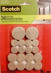 Scotch Felt Pads Value Pack Beige Assorted Sizes 36 Count (SP842-NA) Sealed New!. Fixed Price $8.00.