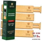 Bamboo Drawer Dividers Organizers, Adjustable Large (up To 22") Natural. Fixed Price $34.69.