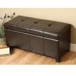 Dark Brown Faux Leather Storage Bench Furniture Unique Ottoman Removable Pad Lid. Fixed Price $192.90.