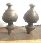 Pair Of Wood Grain Plastic Bed Post Tops Or (?) - P/n: 55143F/85 (nos). Fixed Price $19.99.