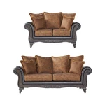 San Marino 2-TONE Chocolate Microfiber Sofa & Loveseat, Made Usa. Fixed Price $1497.84.