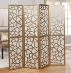 Roundhill Furniture Giyano 4 Panel Screen Room Divider White Gold Frame. Fixed Price $191.41.