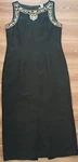 Vintage Jessica Howard Linen Dress Embroidered Beads Shells Natural Turquoise 12. Fixed Price $25.00.