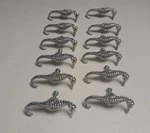 12 Vintage Sea Horse Cabinet Door Handle Pulls Beach Coastal Theme 2.5" Silver. Fixed Price $69.00.