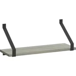 24 In. X 8 6 Grey Stained Solid Pine Decorative Wall Shelf With Matte. Fixed Price $48.58.