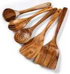 Kitchen Utensils Set, 5 Pcs Natural Acacia Wooden Spoons For Cooking No. Fixed Price $24.37.