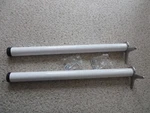2 Richelieu Hardware 34 1/4" White Metal Round Table Legs With Leveling Glides. Fixed Price $75.99.