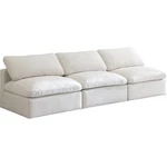 Meridian Furniture Plush Standard Cream Velvet Modular Armless Sofa. Fixed Price $1644.41.