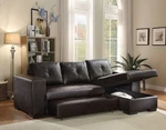 Acme Furniture Lloyd Black Faux Leather Sectional Sofa With Sleeper. Fixed Price $899.00.