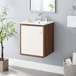 Modway Transmit 18" Wall-mount Bathroom Vanity In Walnut White. Fixed Price $215.25.