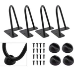 4 Te Deum 6 Inch Satin Black Hairpin Coffee Table Legs,metal Heavy Duty, New. Fixed Price $24.99.