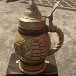 Avon Tall Ships Ceramic Stein Bottle 1977 Hand Decorated Embossed Antique Finish. Fixed Price $15.00.