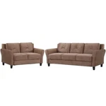 Lifestyle Solutions Transitional 2 Piece Sofa And Loveseat Set In Brown Beige. Fixed Price $953.99.