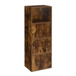 New Small Bookshelf With Doors Bookcase Cabinet Storage Home Furniture Wood Tall. Fixed Price $105.99.