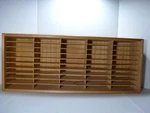 Vintage Aztec Laserline Wood Holder, Rack Crate Holds 100 Cds Or 50 Cassettes. Fixed Price $79.99.