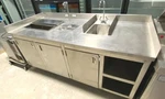 Bar/ Southern Stainless Equipment Cabinet With Sink And Ice Chest/ 80". Fixed Price $1125.00.