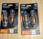 4 Pack Feit Electric BPETC60/927CAFIL Led Clear Dimmable 60W B10 500LM 5.5W Soft. Fixed Price $16.98.