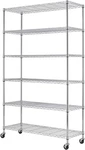 6-TIER Heavy-duty Chrome Storage Shelves With Wheels 2100 Lbs Capacity. Fixed Price $173.99.
