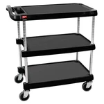 New Metro MY1627-34BL Commercial Utility Service Cart Black 3-SHELF Rolling. Fixed Price $220.00.