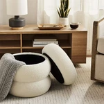 Mainstays Boucle Cloud Storage Ottoman, Cream. Fixed Price $57.33.