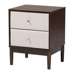 Baxton Studio Nikolai Beige Fabric Wenge Brown Wood 2-DRAWER Nightstand. Fixed Price $139.34.