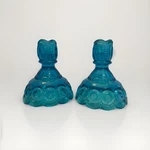 Ls Smith Candle Sticks Moon Stars Blue Set Of 2 Holders Vintage. Fixed Price $25.00.