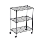 Dbj's Heavy Duty 3 Tier Wire Shelving With Wheels Finish Unit Storage, Black. Fixed Price $126.58.