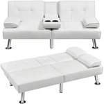 Yaheetech Convertible Sofa Bed Adjustable Couch 31.5D X 62.5W 28H", White. Fixed Price $276.99.