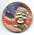 Jfk Gold Coin Autographed Vintage Americana Us Flag 3D Shot 60S Retro Face. Fixed Price $12.05.