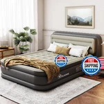 Yitahome 18" Flocked Queen Air Mattress W/ Pump & Banded Headboard Durable. Fixed Price $111.76.