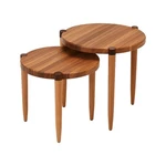 Leick Redonda Bay Nesting Side Tables Set Of 2 Solid Jequitiba Wood Natural. Fixed Price $449.99.