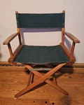 Vintage Telescope Directors Chair Green Seat Solid Maple Hardwood. Fixed Price $75.00.