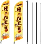 2-PACK 12FT Honey Feather Banner Flags With Pole Kit. Fixed Price $67.99.